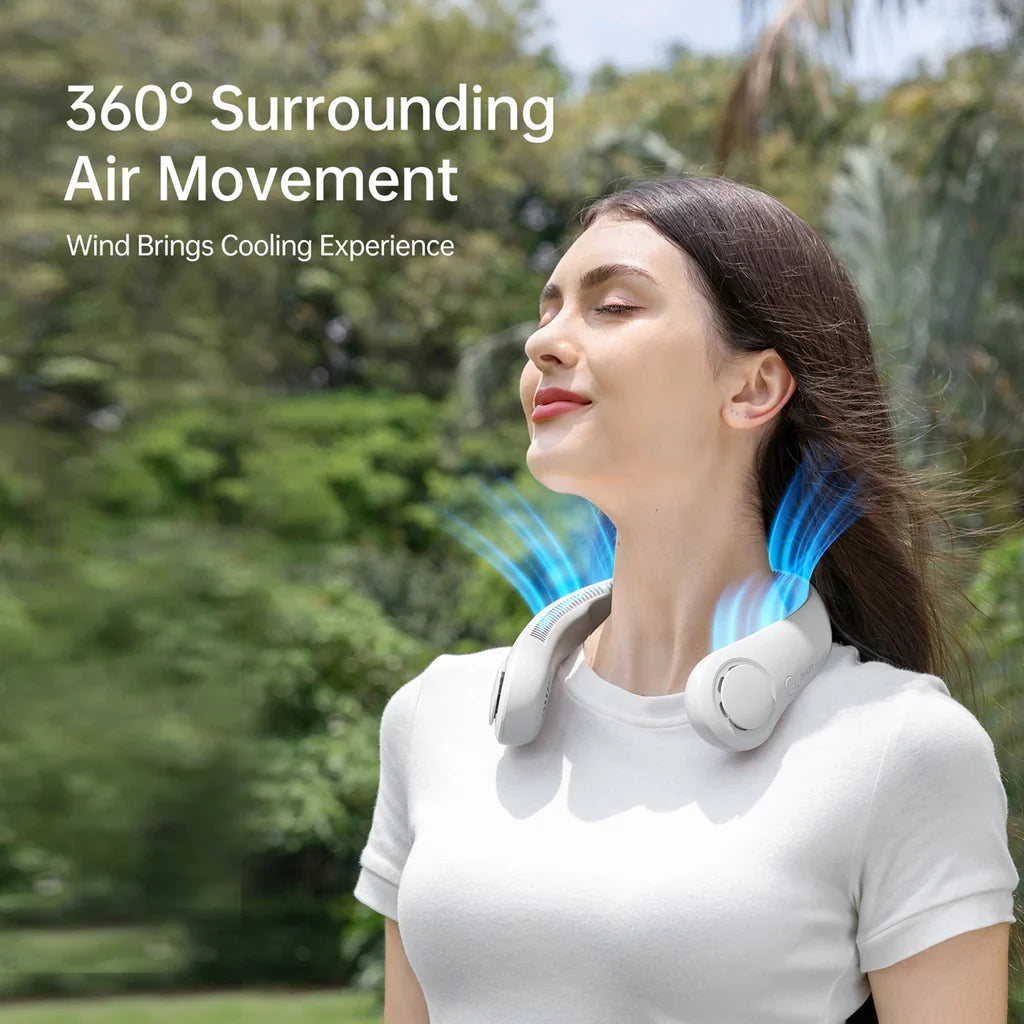 Ventilator portabil de gât JISULIFE Life3, autonomie 3-16h, baterie 4000mAh, 3 viteze, încărcare rapidă, Roz - OVIX - Găsești soluții de încălzire, răcire și ventilare, toate integrate și controlabile dintr-o singură platformă.