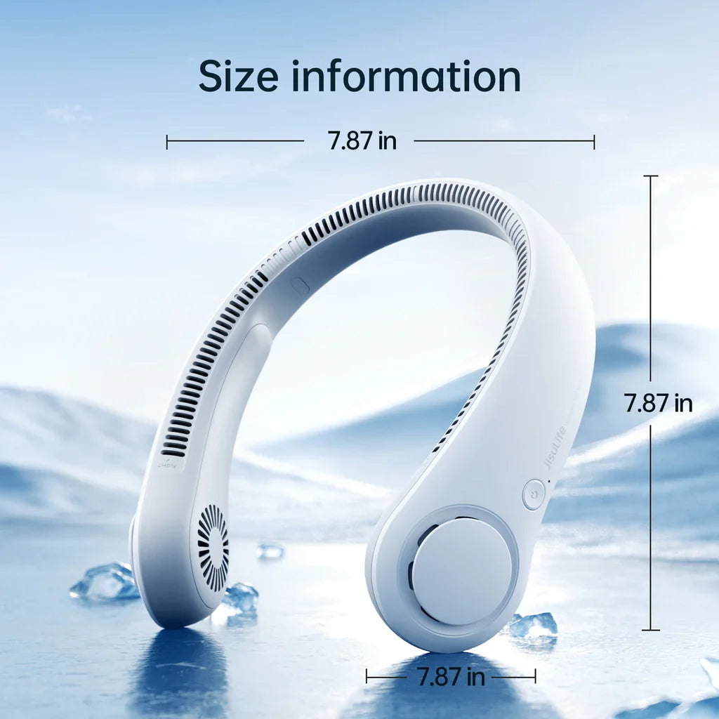 Ventilator portabil de gât JISULIFE Life3,autonomie 3-16h, baterie 4000mAh, 3 viteze, încărcare rapidă, Gri