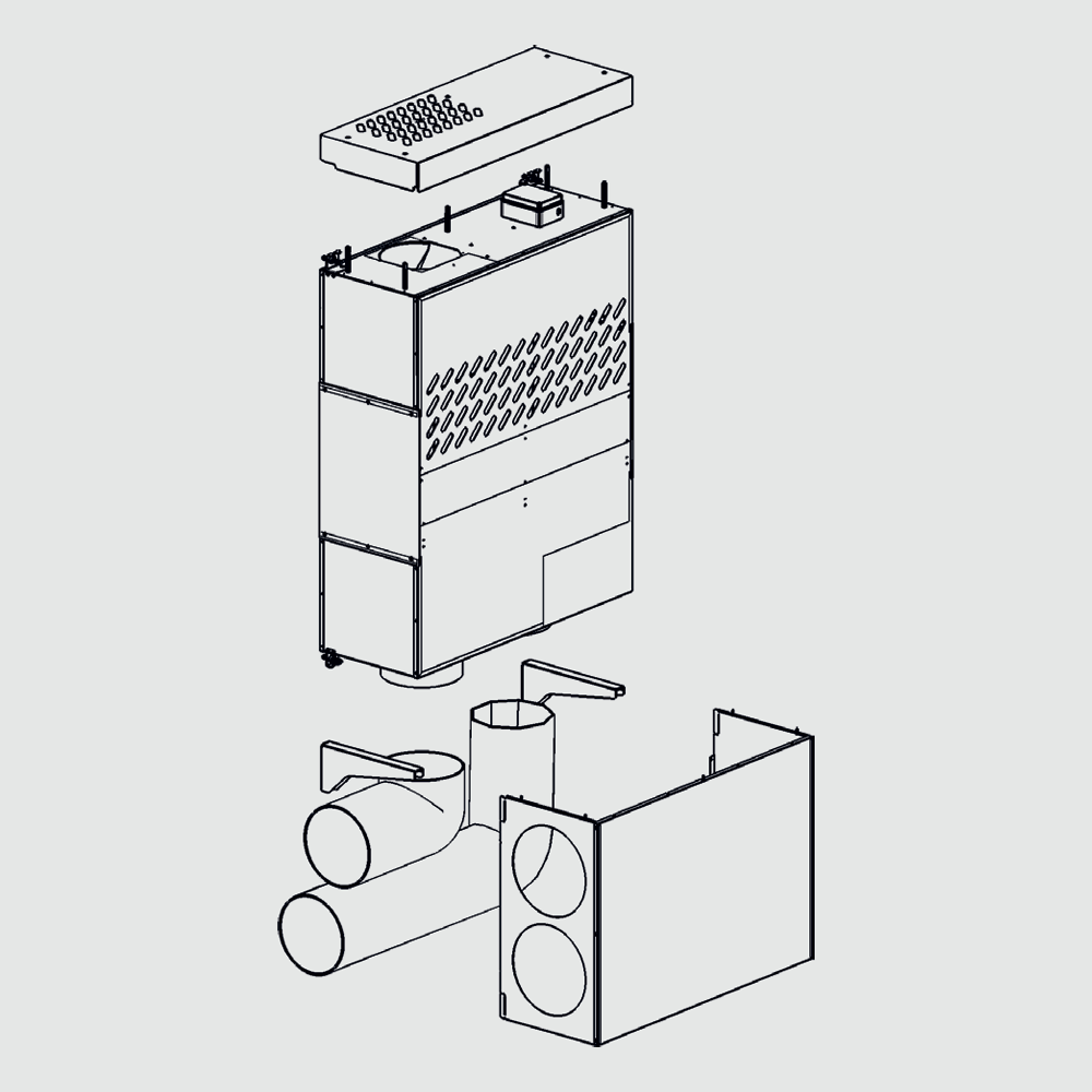 Helty Flow 800 Steel – montaj tavan sau perete (800 m³/h)