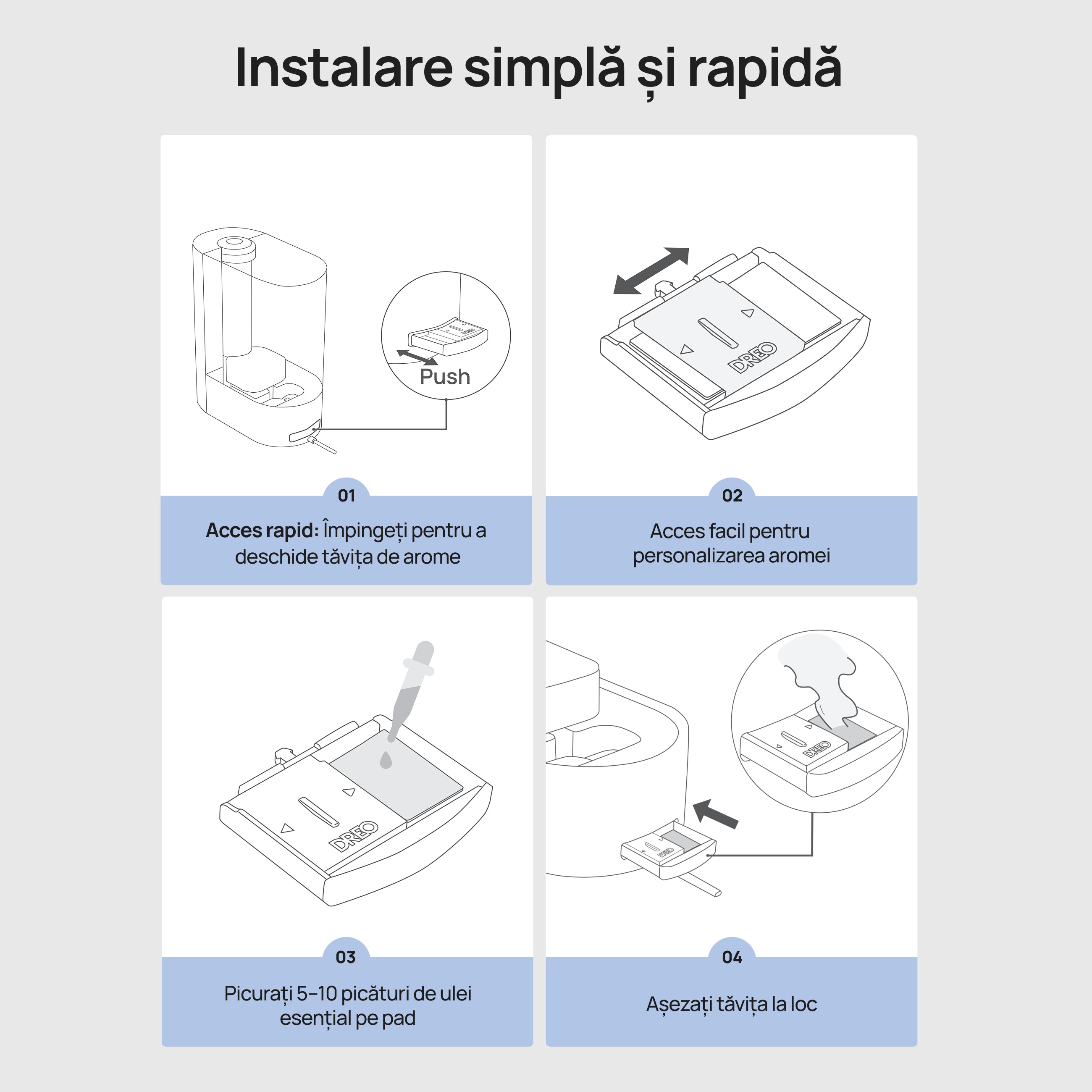 Set 24 Pad-uri Aromaterapie DREO – Compatibile cu Umidificatoarele DR-HHM