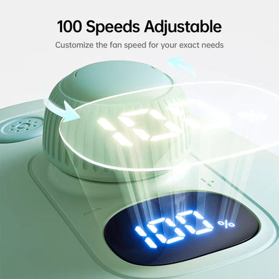 Ventilator portabil pentru cărucior JISULIFE, Life 2, autonomie 2-11.5h, baterie 4000mAh, 5 viteze, încărcare rapidă, Bej - OVIX - Găsești soluții de încălzire, răcire și ventilare, toate integrate și controlabile dintr-o singură platformă.