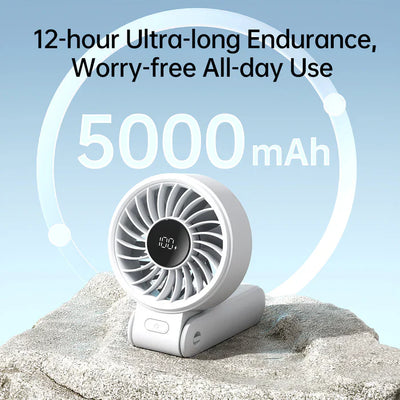 Ventilator portabil de mână JISULIFE, Life7, autonomie 2.5-13h, baterie 3600mAh, 5 viteze, încărcare rapidă, Negru - OVIX - Găsești soluții de încălzire, răcire și ventilare, toate integrate și controlabile dintr-o singură platformă.