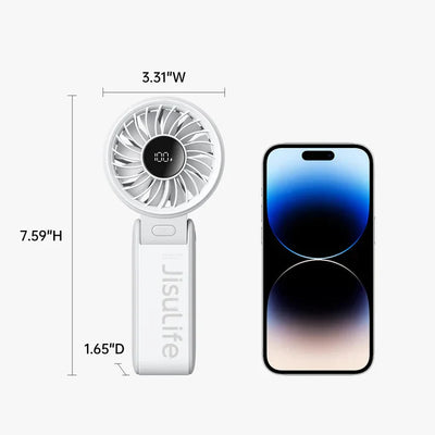Ventilator portabil de mână JISULIFE, Life7, autonomie 2.5-13h, baterie 3600mAh, 5 viteze, încărcare rapidă, Roz - OVIX - Găsești soluții de încălzire, răcire și ventilare, toate integrate și controlabile dintr-o singură platformă.
