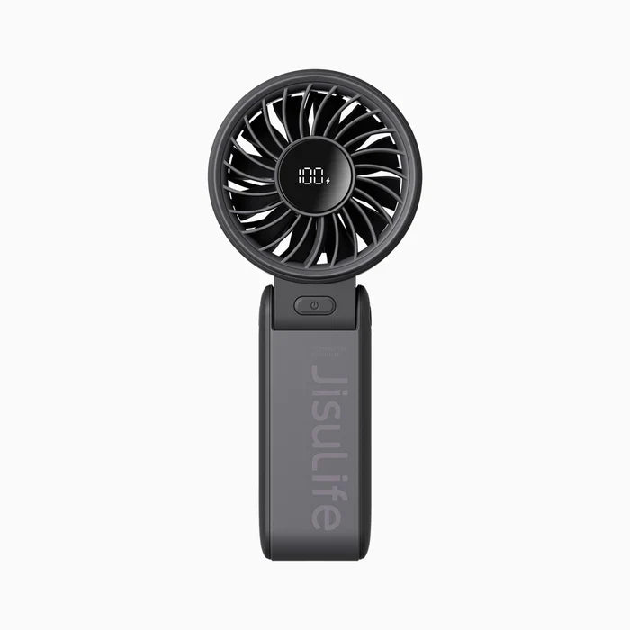 Ventilator portabil de mână JISULIFE, Life7, autonomie 2.5-13h, baterie 3600mAh, 5 viteze, încărcare rapidă, Negru